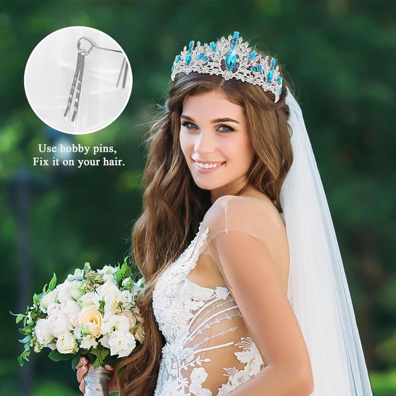 TAROSE Crowns for Women, Queen Crystal Gold Silver Tiaras with White Rhinestone and Combs, Goddess Crown for Wedding Bride Birthday Princess Bridal Shower Hair Accessories for Women - Image 5